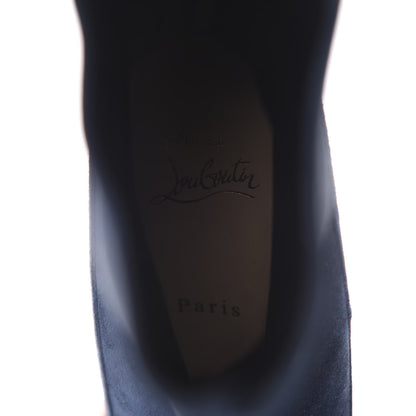 Christian Louboutin Veau Velours Stretch Gena 85 Bootie 38.5 Navy 6 of 7