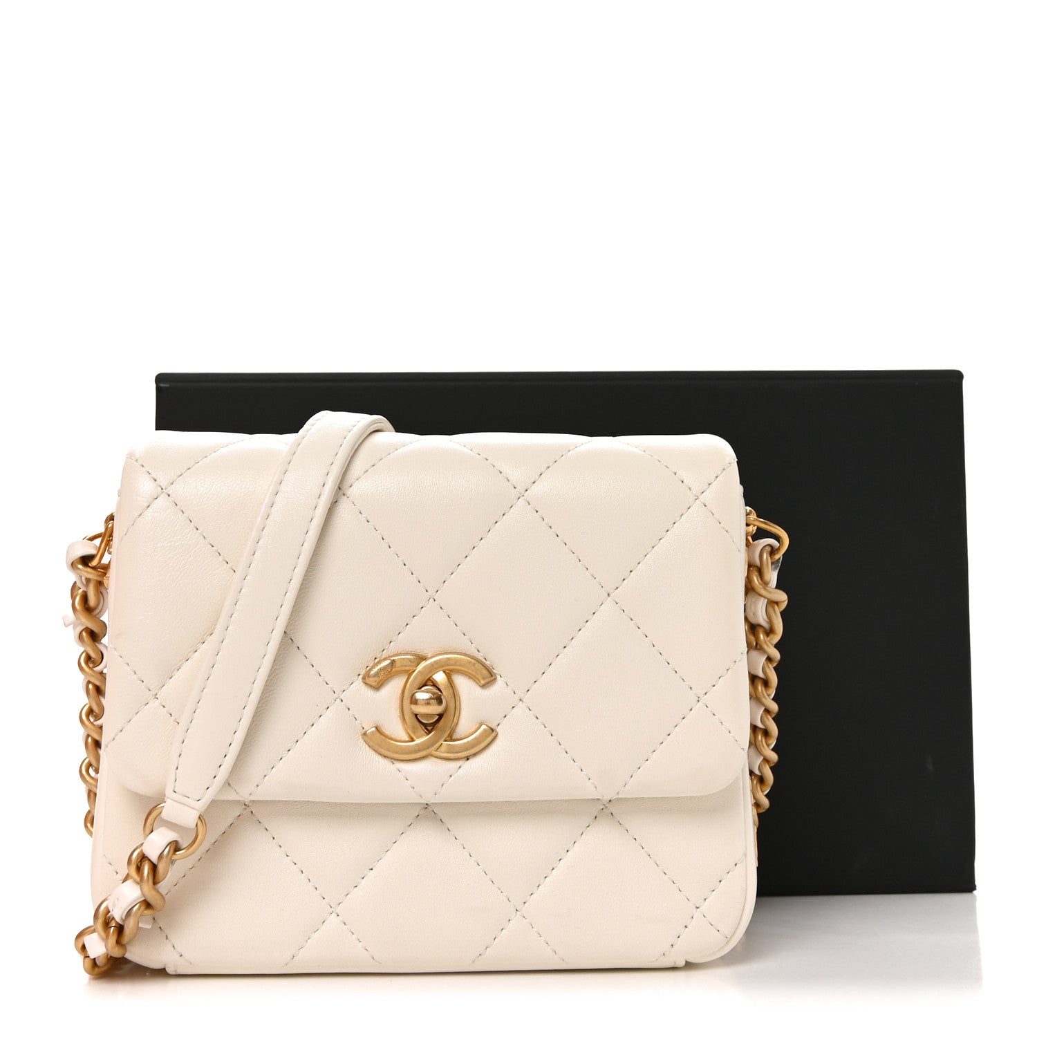 Chanel Lambskin Quilted Mini Side Note Flap White 11 of 11