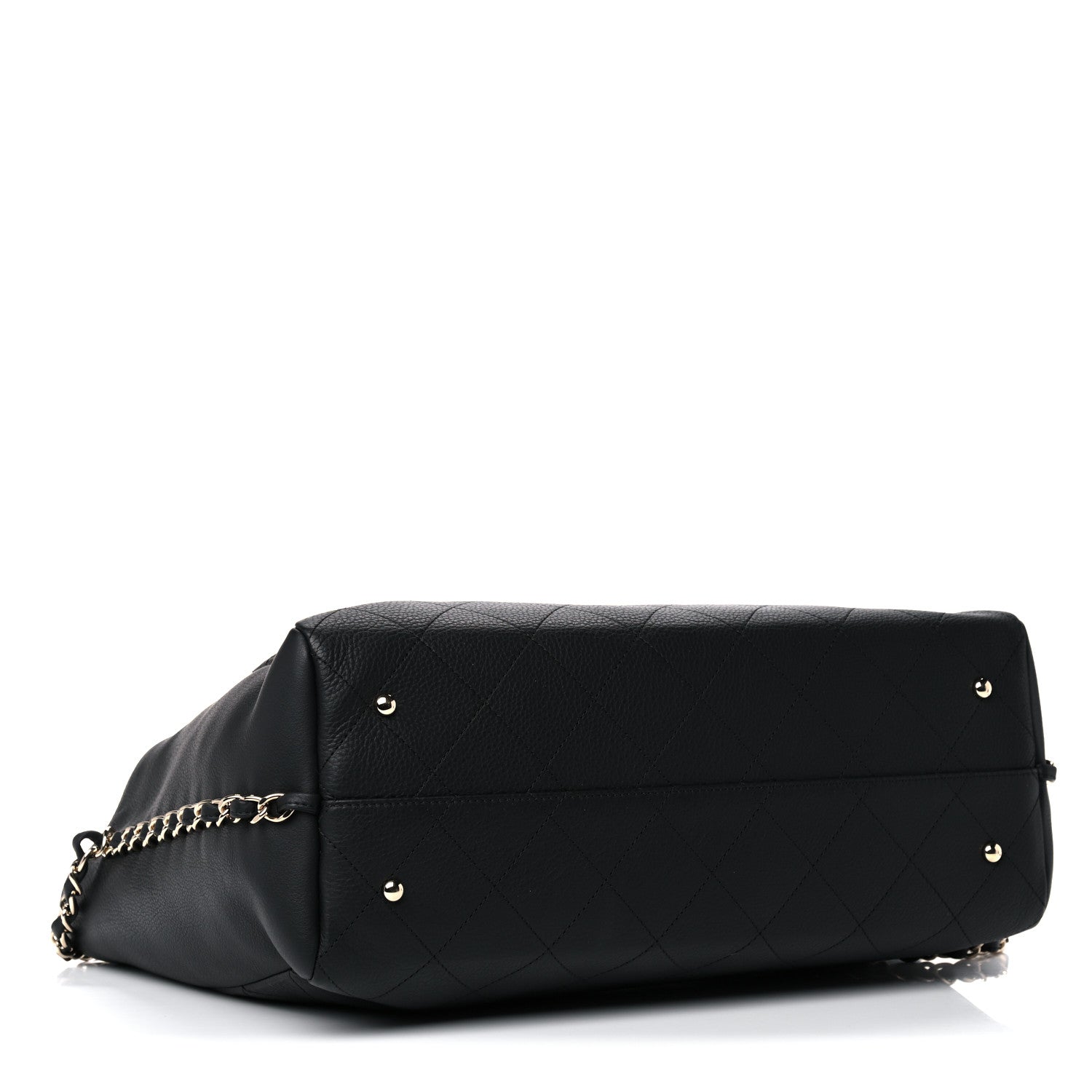Chanel Bullskin Stitched Large Shopping Bag Black 4 of 11