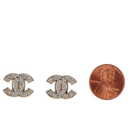 Chanel Crystal CC Earrings Silver 2 of 7