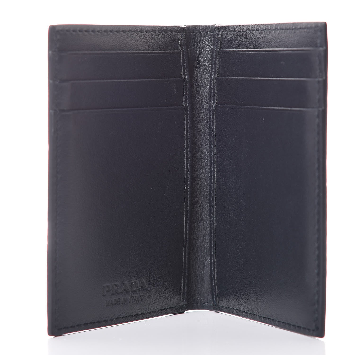 Prada Ostrich Card Holder Blue 5 of 9