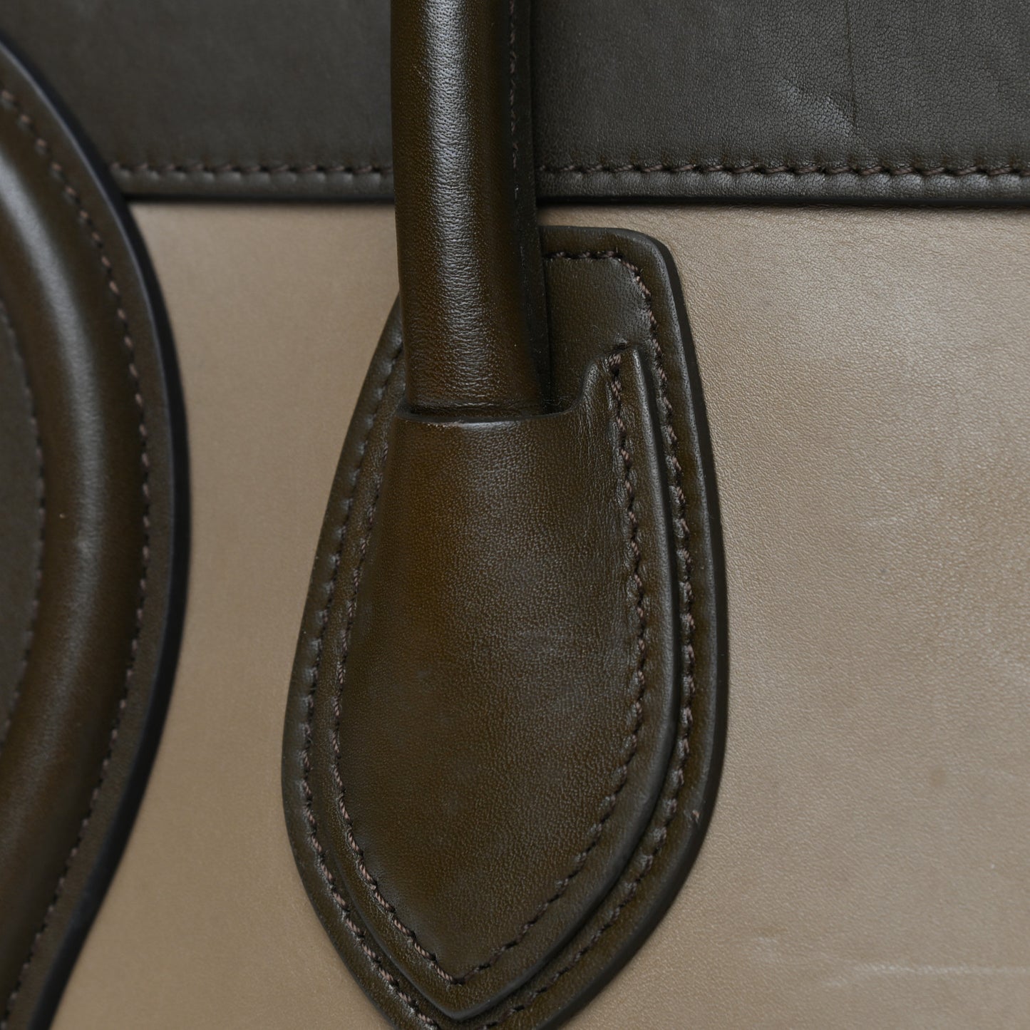 Smooth Calfskin Micro Tri-Color Luggage Khaki