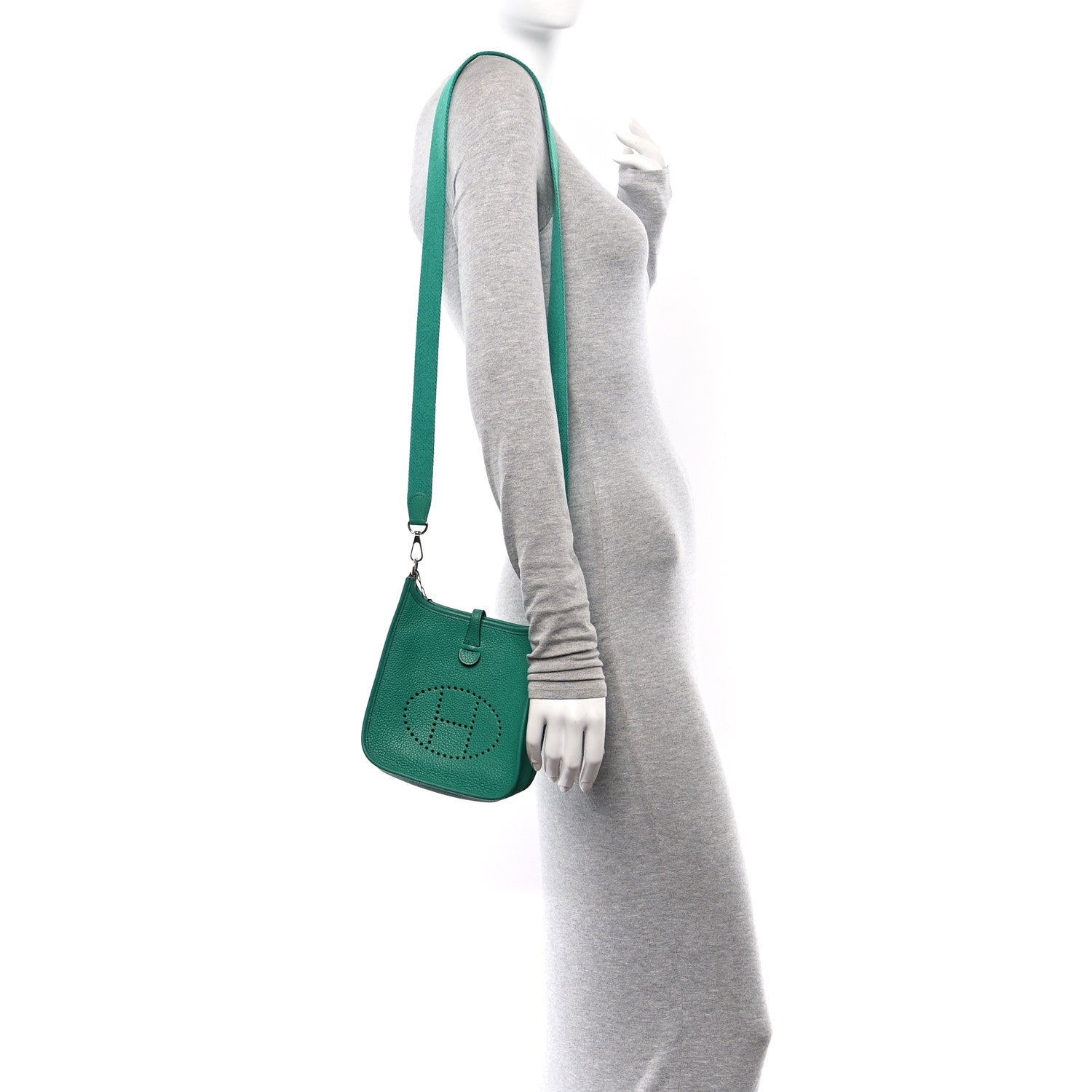 Hermes Taurillon Clemence Evelyne TPM Vert Vertigo 2 of 10