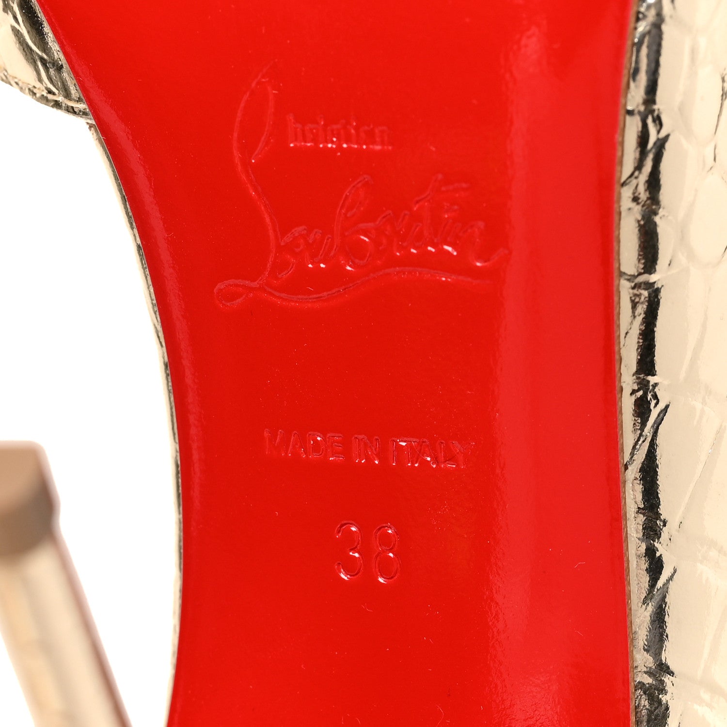 Christian Louboutin Metallo Cocco Iriza 100 Pumps 38 Platine 7 of 8