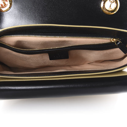 Gucci Azalea Calfskin Bi-Color Small Marina Chain Shoulder Bag Beige Black 5 of 10