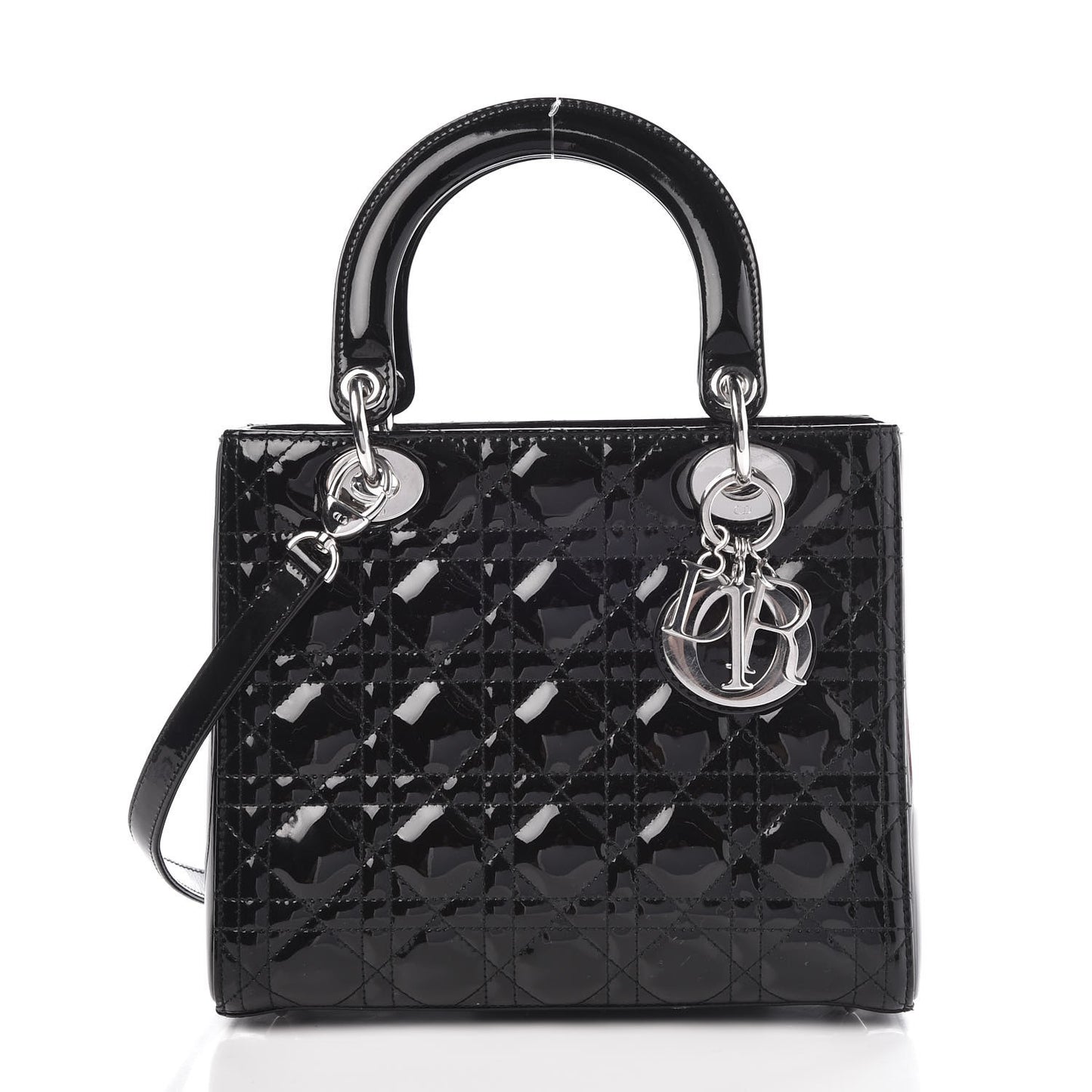 Patent Cannage Medium Lady Dior Black