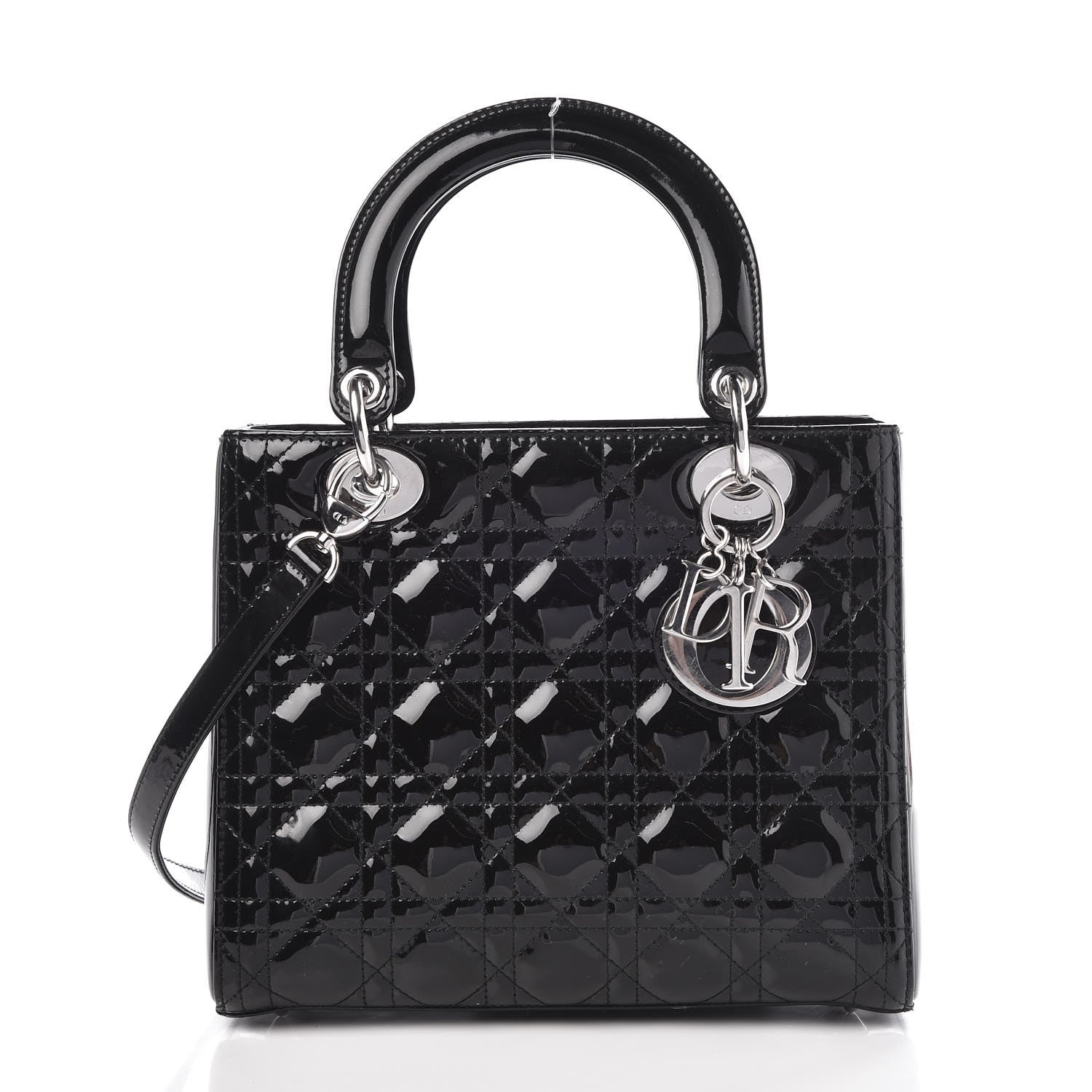 Christian Dior Patent Cannage Medium Lady Dior Black 1 of 7