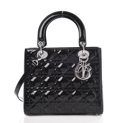 Christian Dior Patent Cannage Medium Lady Dior Black 1 of 7
