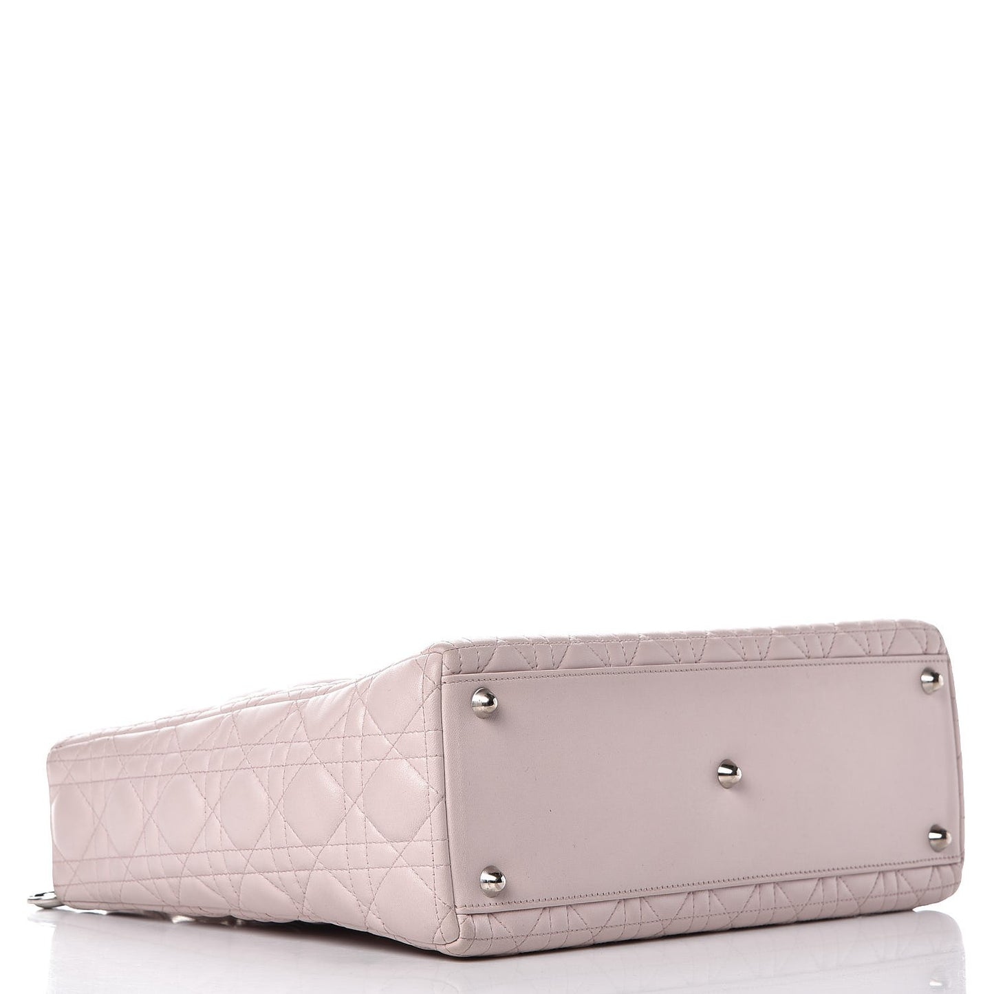 Lambskin Cannage Large Lady Dior Rose Poudre