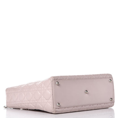 Christian Dior Lambskin Cannage Large Lady Dior Rose Poudre 4 of 15
