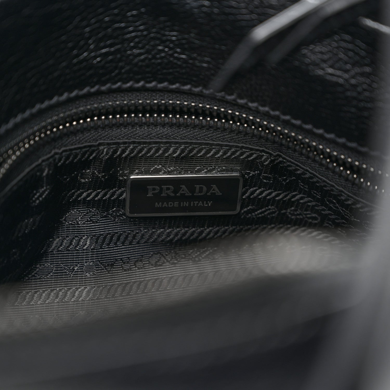 Prada Antiqued Calfskin Triangle Medium Bonnie Shoulder Bag Black 6 of 10