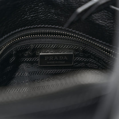 Prada Antiqued Calfskin Triangle Medium Bonnie Shoulder Bag Black 6 of 10