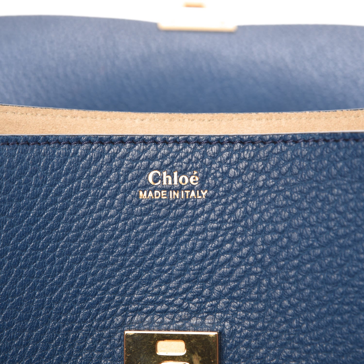 Chloe Grained Lambskin Mini Drew Shoulder Bag Royal Navy 6 of 9