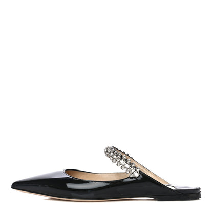 Jimmy Choo Patent Calfskin Bing Flats 38 Black 1 of 8