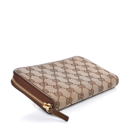 Gucci Monogram Dollar Calfskin Zip Around Wallet Beige Ebony Tabacco 4 of 7