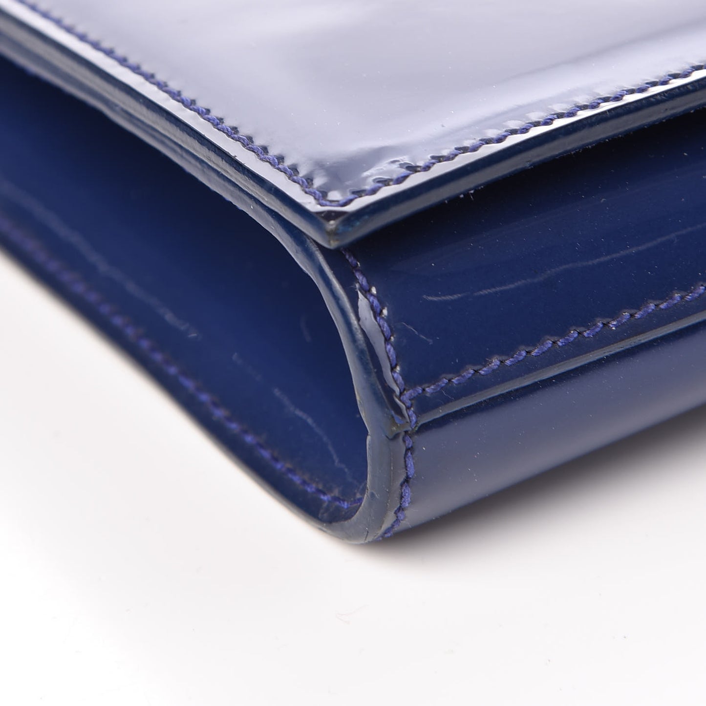 Patent Calfskin Monogram Large Belle De Jour Clutch Royal Blue