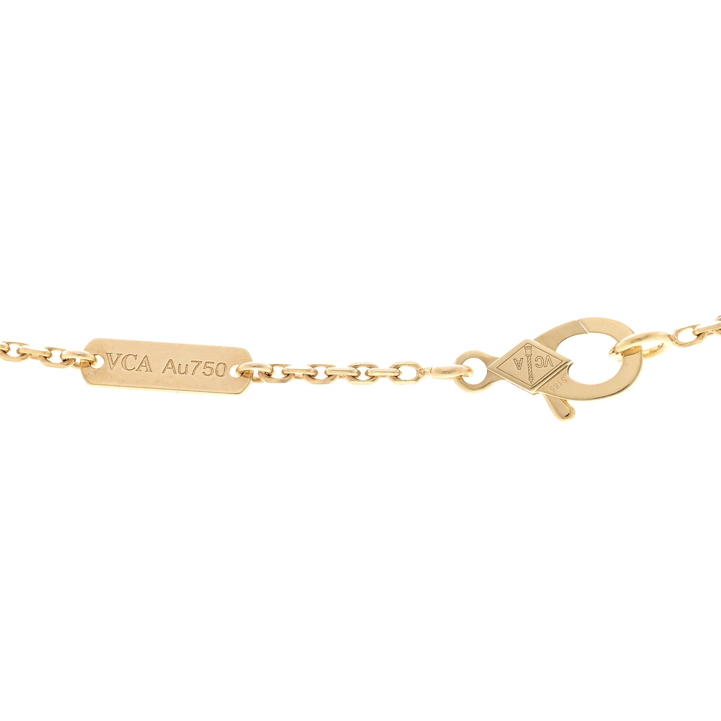 18K Yellow Gold Black Onyx Vintage Alhambra Pendant Necklace