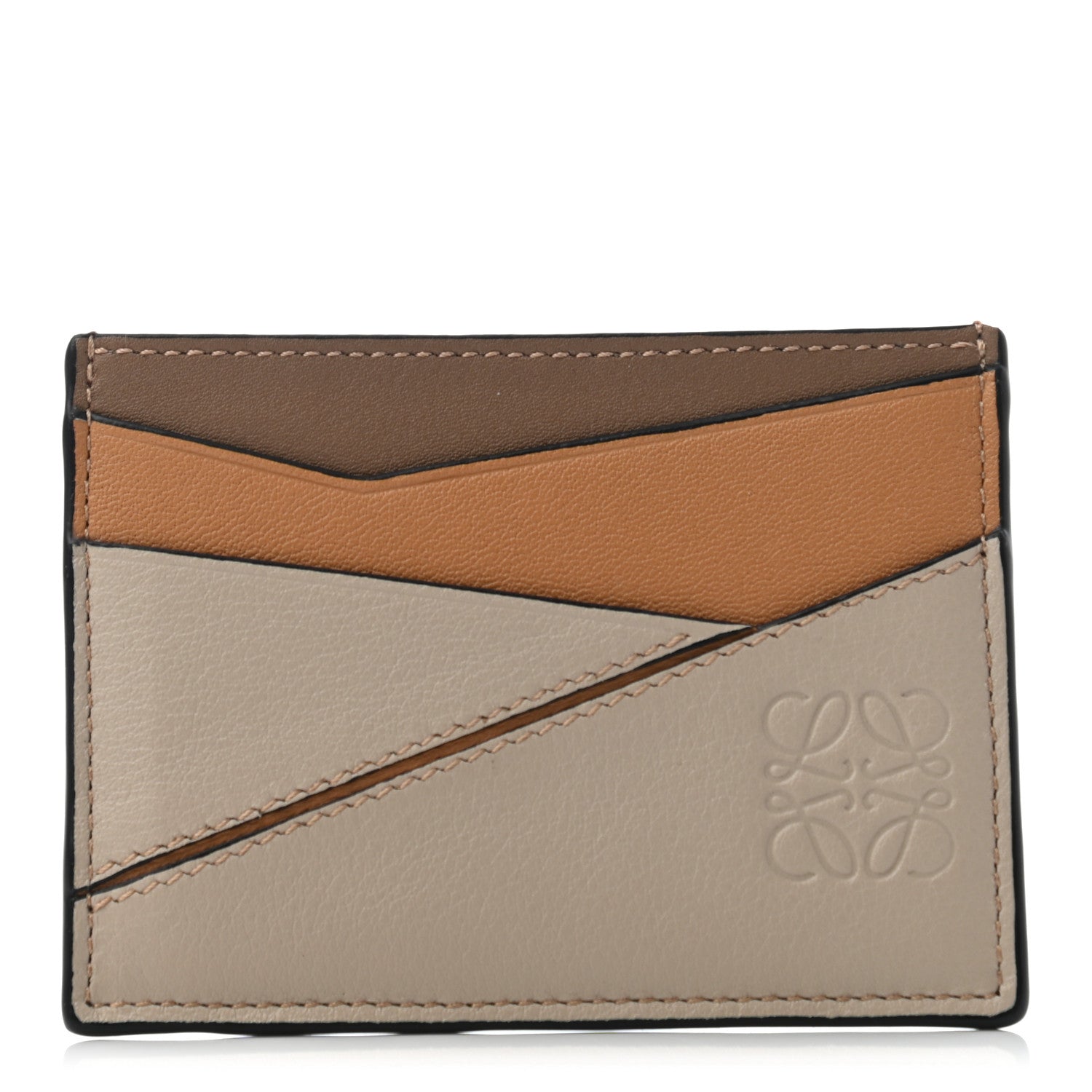 Loewe Calfskin Puzzle Colorblock Card Holder Camel 1 of 7