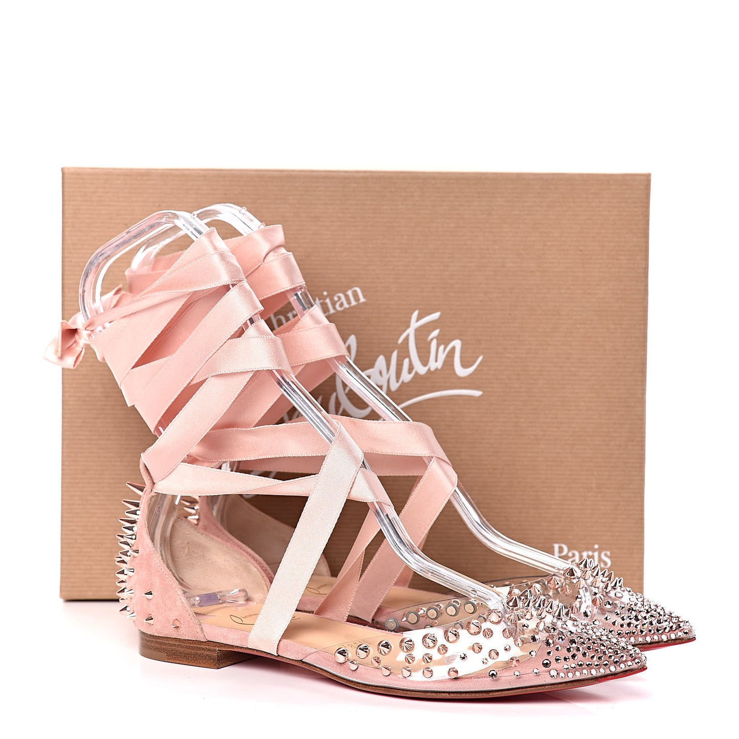 PVC Veau Velours Mechante Reine Flats 35 Guimauve
