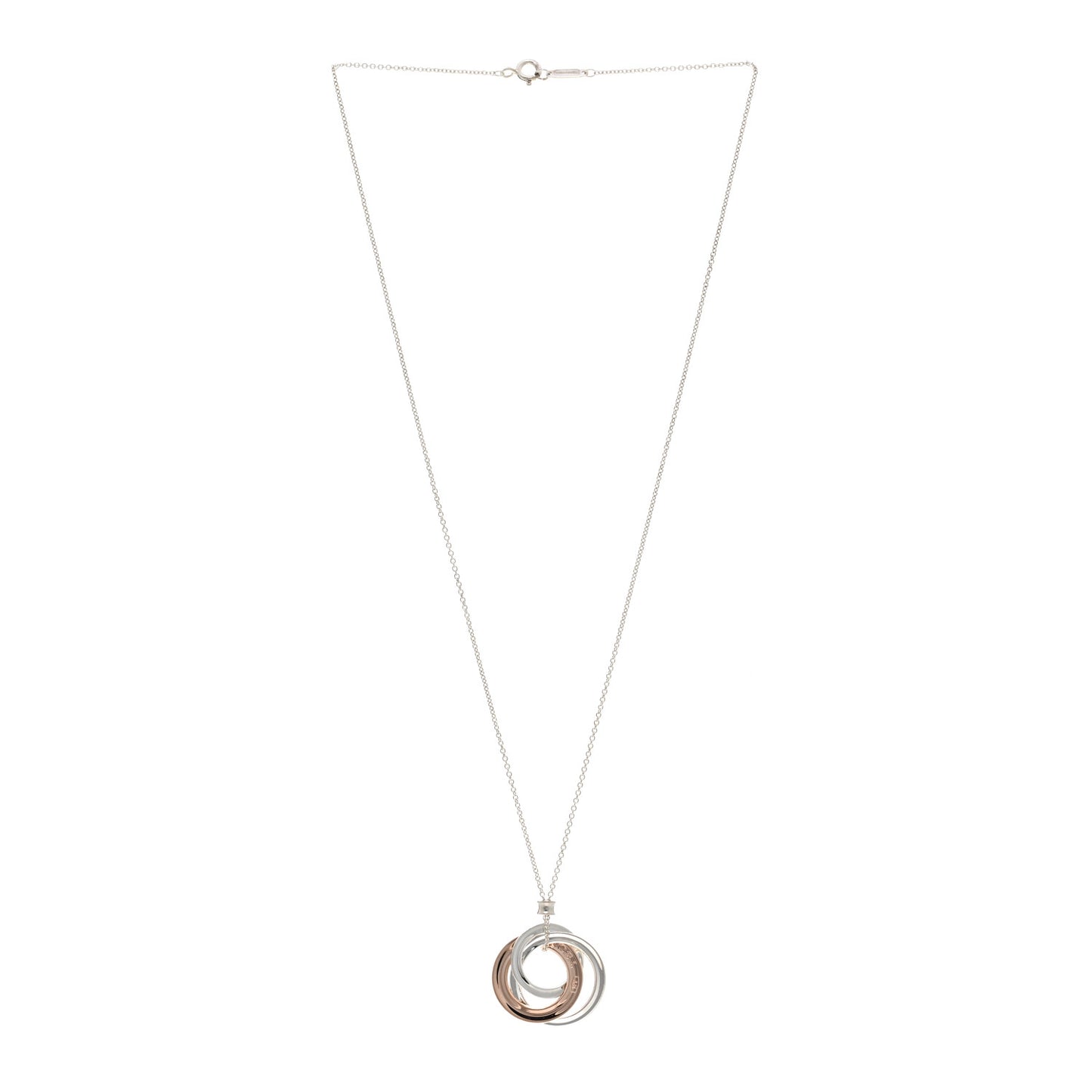 Sterling Silver Rubedo Small Interlocking Circles Pendant Necklace