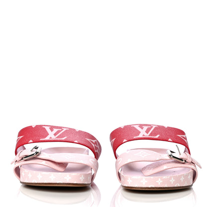 Louis Vuitton Monogram Giant Bom Dia Flat Mule Sandals 42 Rouge Rose 4 of 7