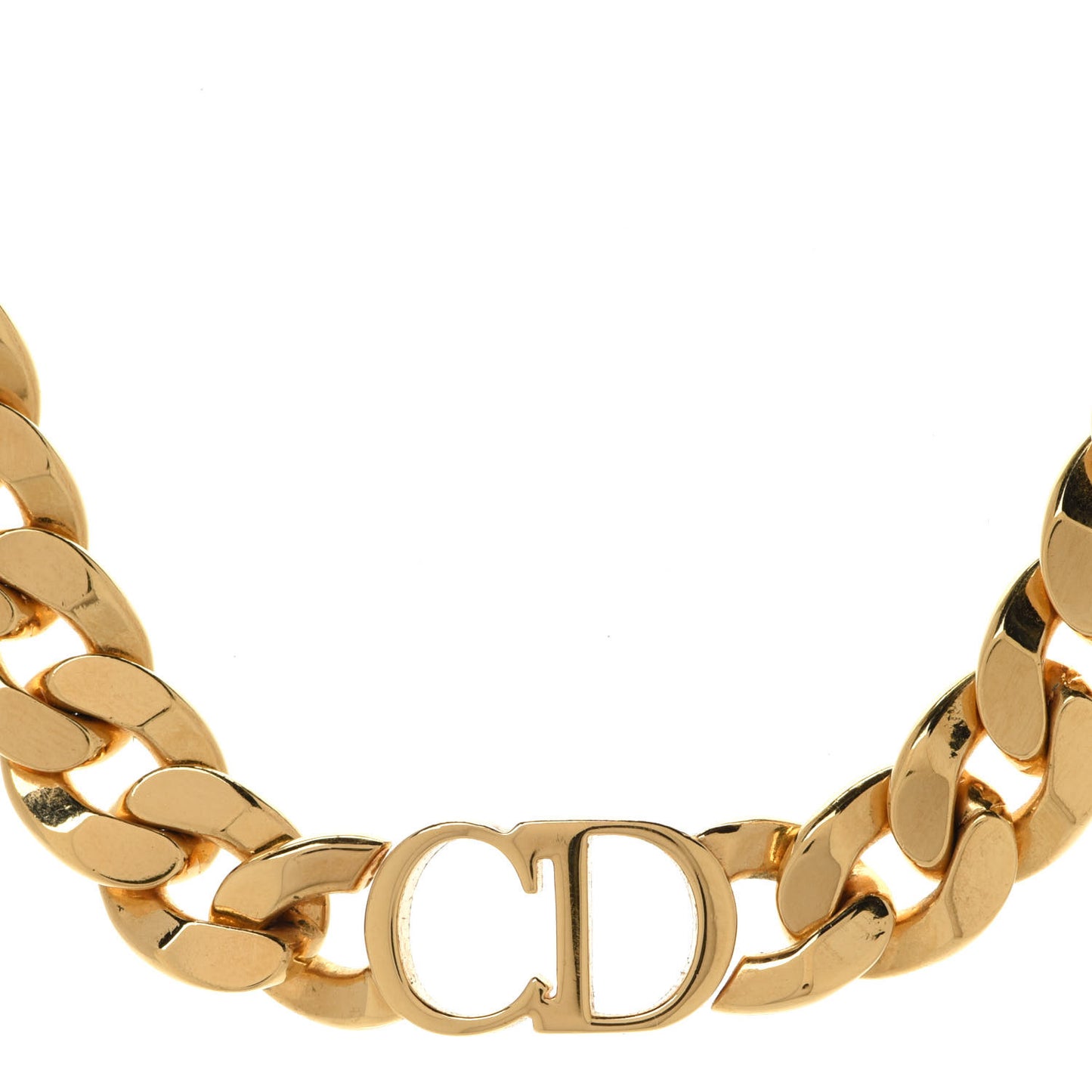 Metal CD Choker Necklace Gold