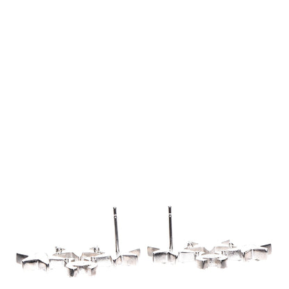 Chanel Crystal CC Star Earrings Silver 3 of 6