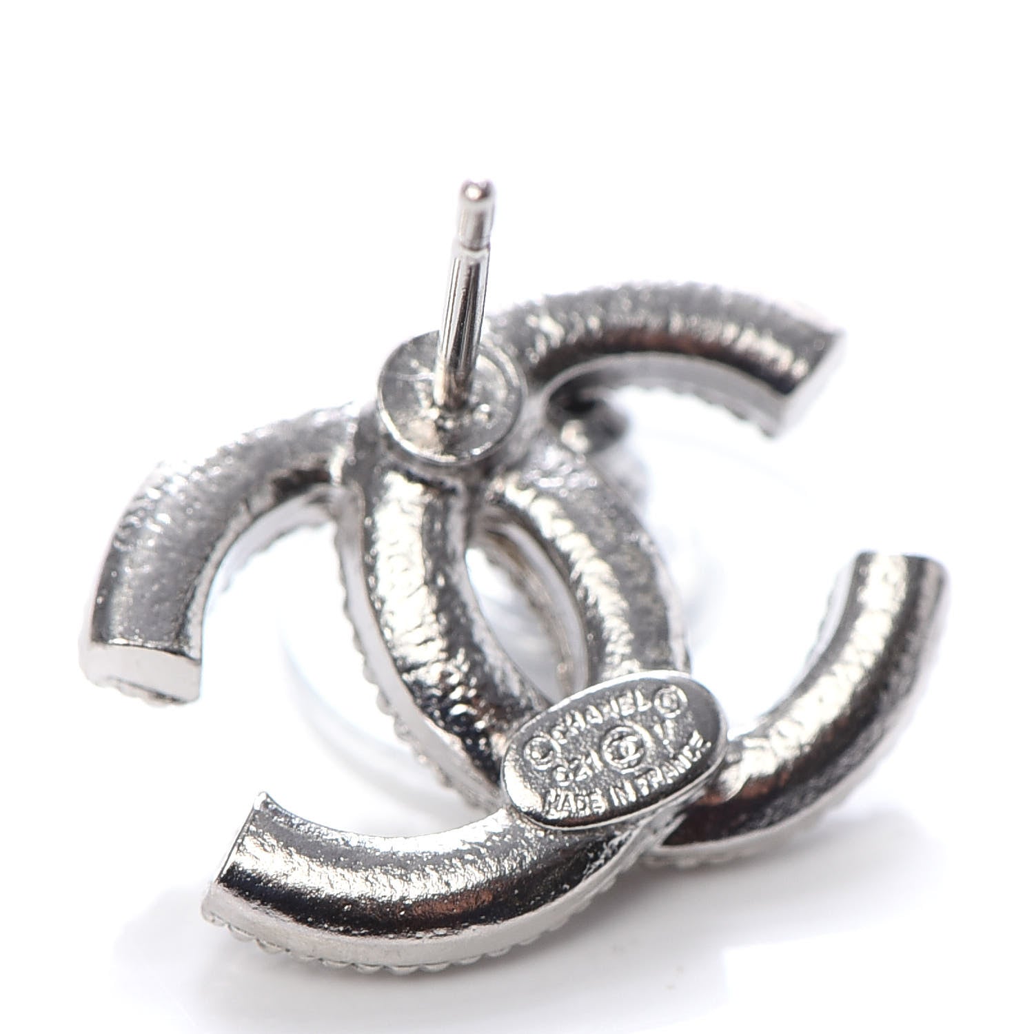 Chanel Crystal CC Earrings Silver 4 of 5