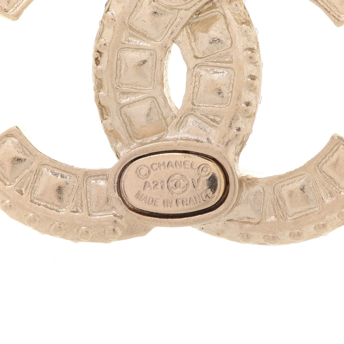 Crystal Timeless CC Earrings Light Gold