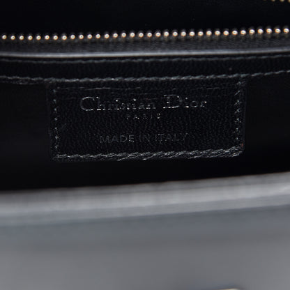 Christian Dior Smooth Calfskin Embroidered Beaded Floral Medium Lady Dior Black 6 of 12