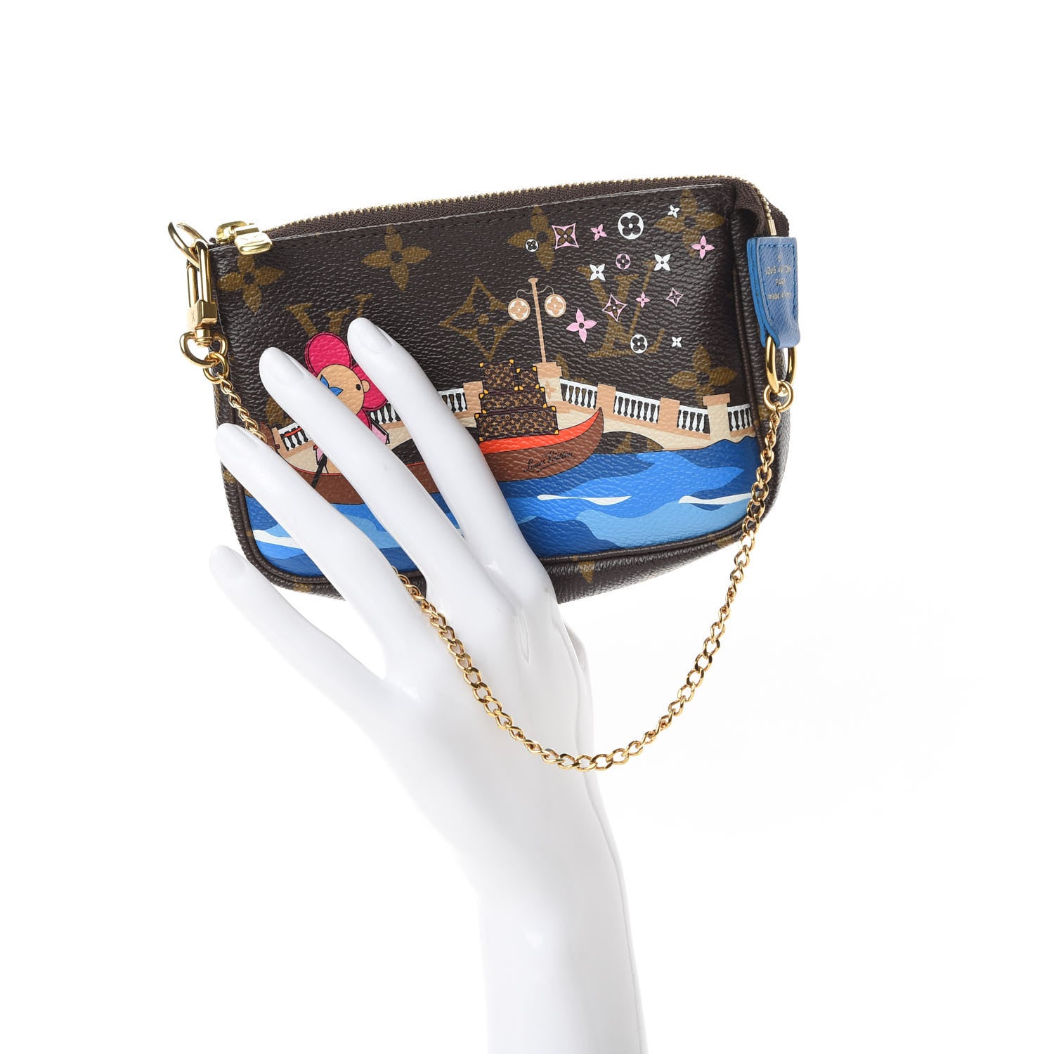 Louis Vuitton Monogram 2019 Christmas Animation Mini Venice Pochette Accessories Blue 2 of 8