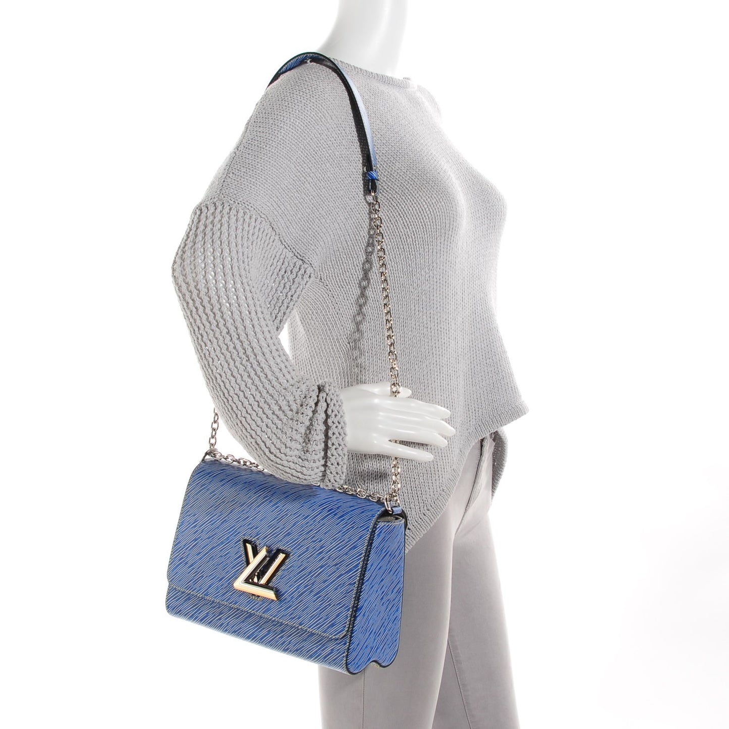 Epi Twist Shoulder Bag MM Denim Light
