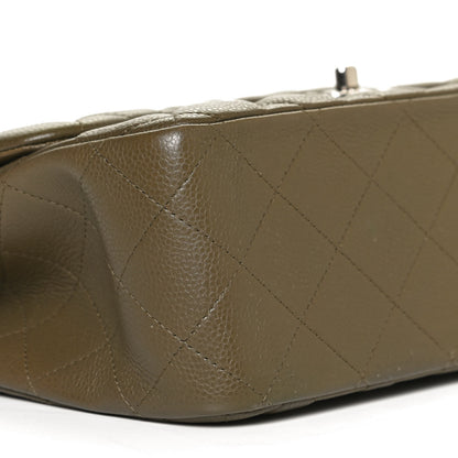 Chanel Caviar Quilted Jumbo Double Flap Dark Green 9 of 10