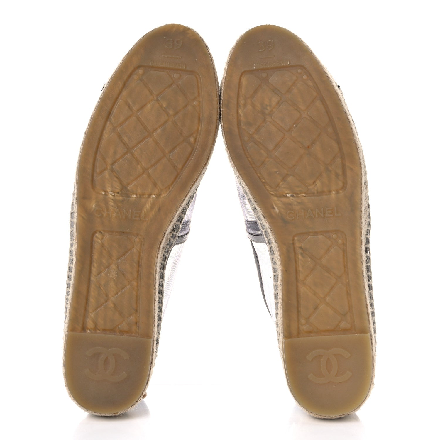 Chanel Mesh Grosgrain CC Espadrilles 39 Grey 5 of 15