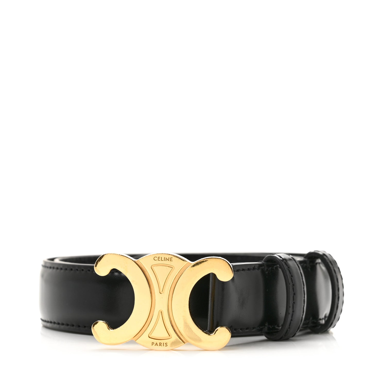 Box Calfskin Medium 25mm Triomphe Belt Black 75 30 Black
