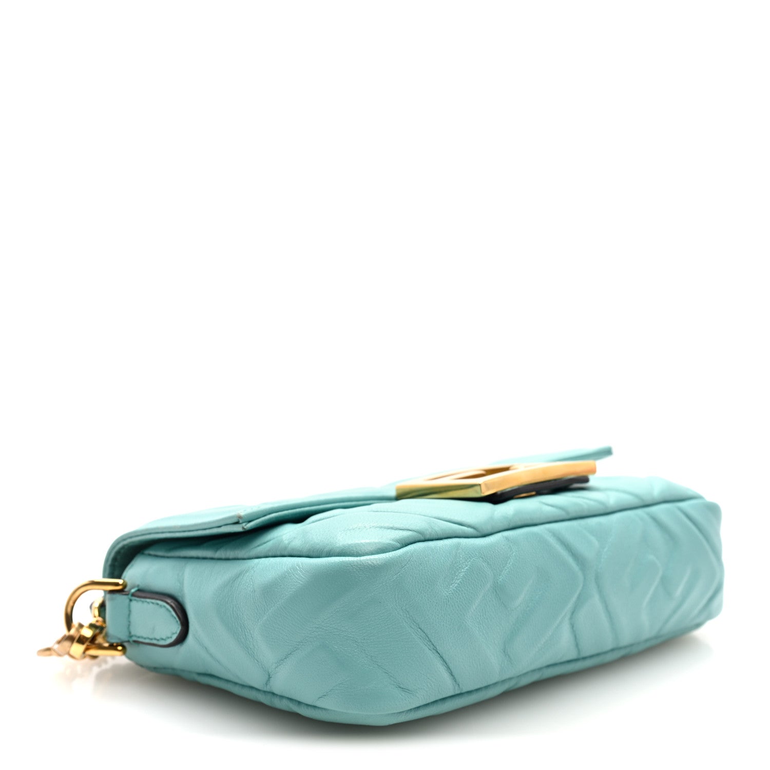 Fendi Nappa FF 1974 Embossed Mini Baguette Menta 4 of 9