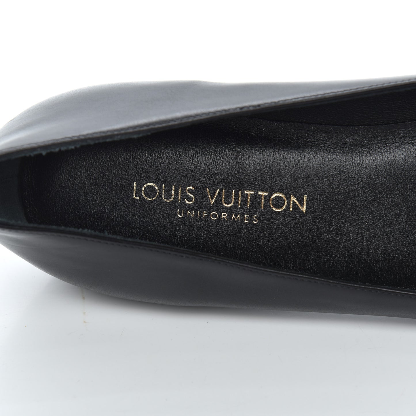 Calfskin Buckle Ballerina Flats 38.5 Black