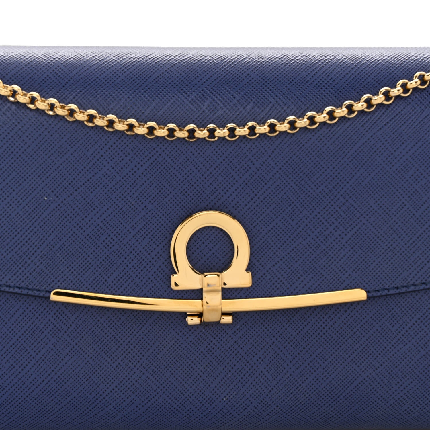 Salvatore Ferragamo Printed Calfskin Gancini Icona Mini Bag Blue 7 of 9
