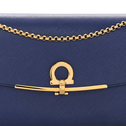 Salvatore Ferragamo Printed Calfskin Gancini Icona Mini Bag Blue 7 of 9