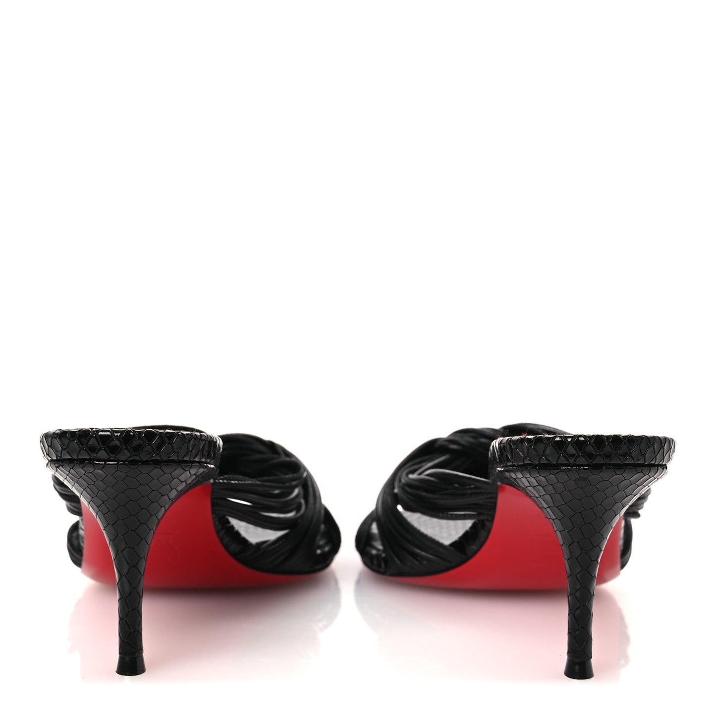 Kid Snakeskin Embossed Multitaski 70 Sandals 37 Black