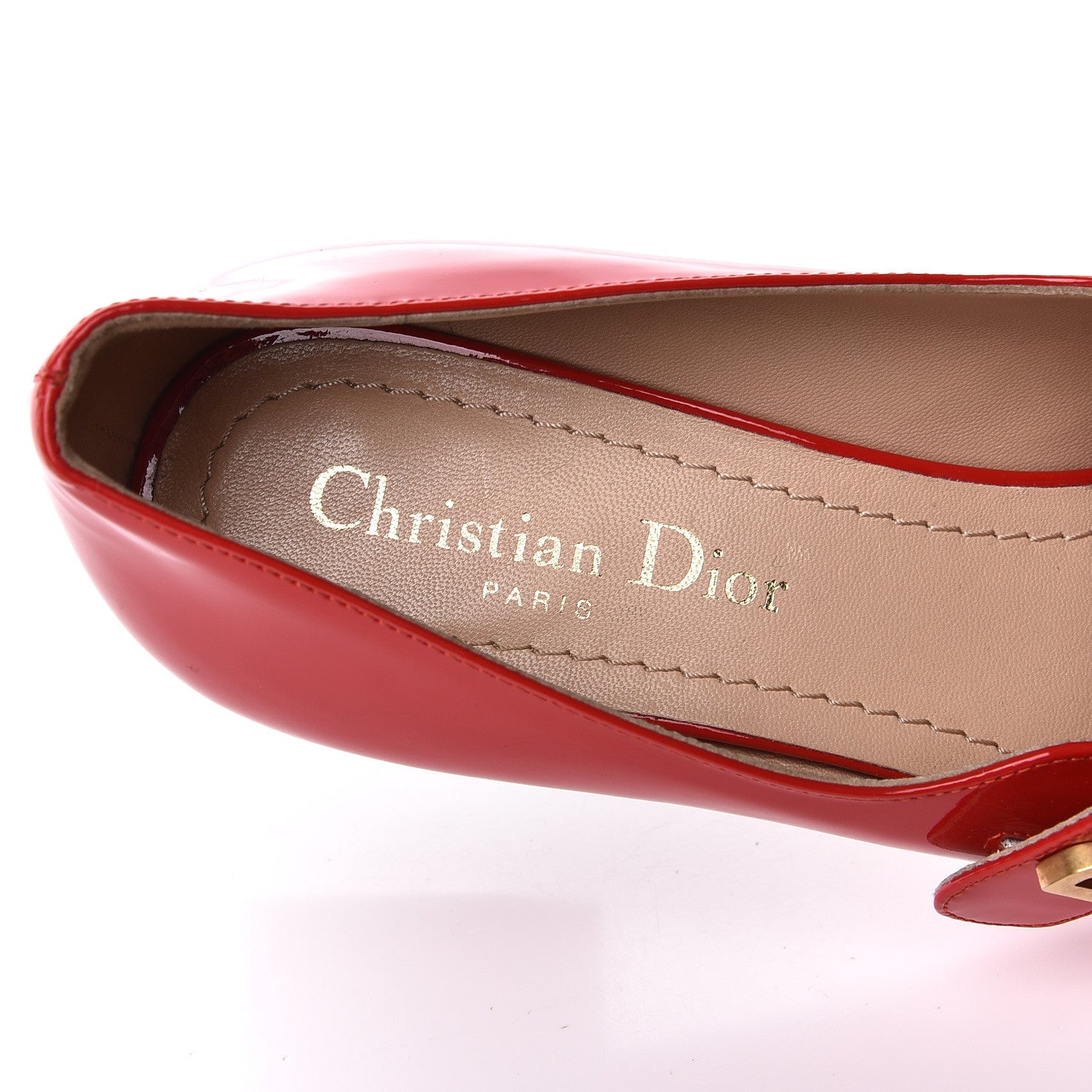 Christian Dior Patent Baby-D Ballet Pumps 38 Deep Red 8 of 12