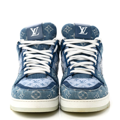 Louis Vuitton Monogram Denim Mens Trainer Sneakers 11 Blue 2 of 10