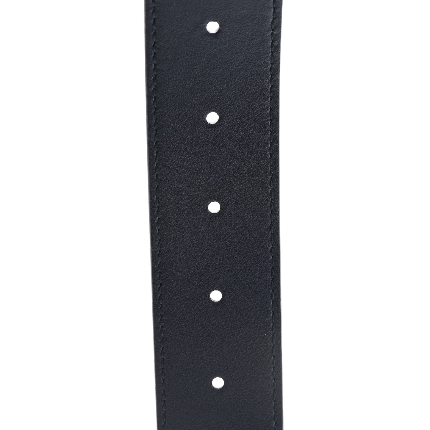Moon Calfskin Round Plaque 35mm Belt 100 40 Navy