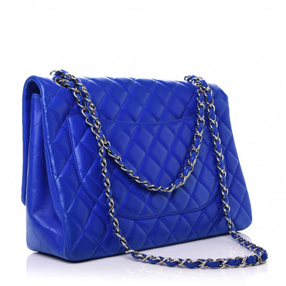 Chanel Lambskin Quilted Maxi Single Flap Blue 3 of 9