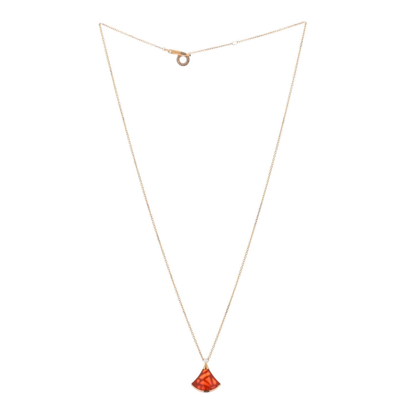 18K Rose Gold Diamond Carnelian Divas' Dream Pendant Necklace