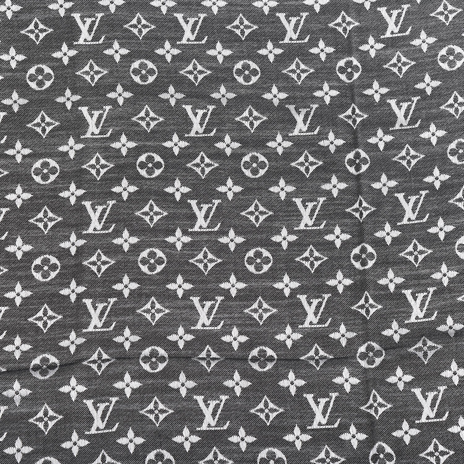 Louis Vuitton Silk Wool Monogram Denim Shawl Black 4 of 4