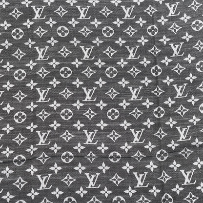 Louis Vuitton Silk Wool Monogram Denim Shawl Black 4 of 4