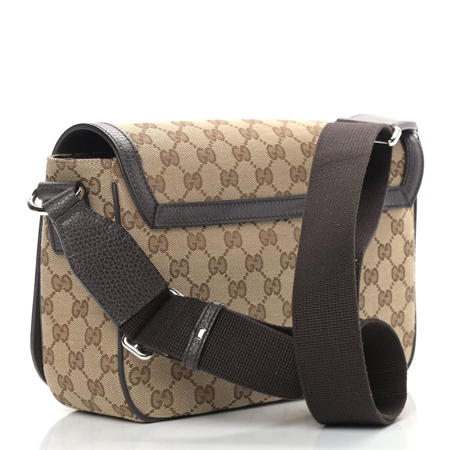 Monogram Flap Messenger Bag Beige Dark Brown