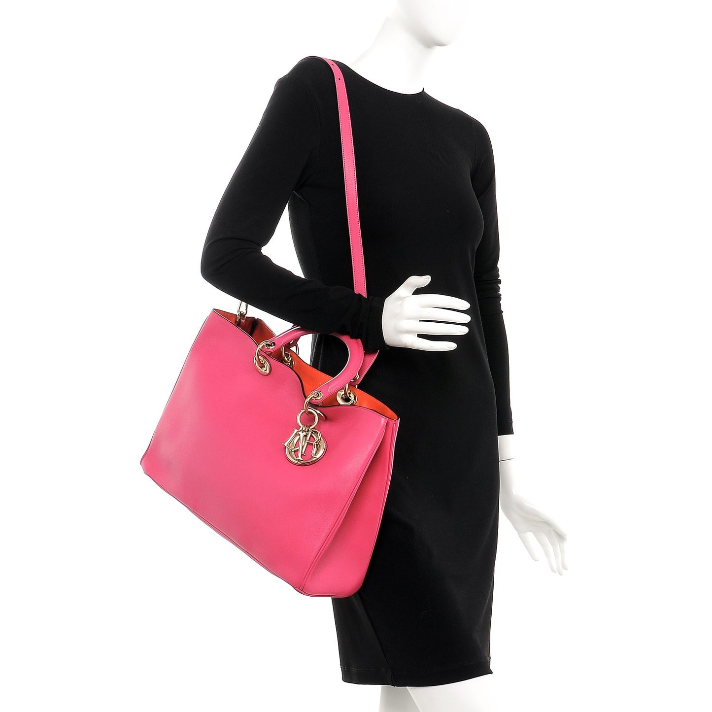 Smooth Calfskin Large Diorissimo Fuchsia