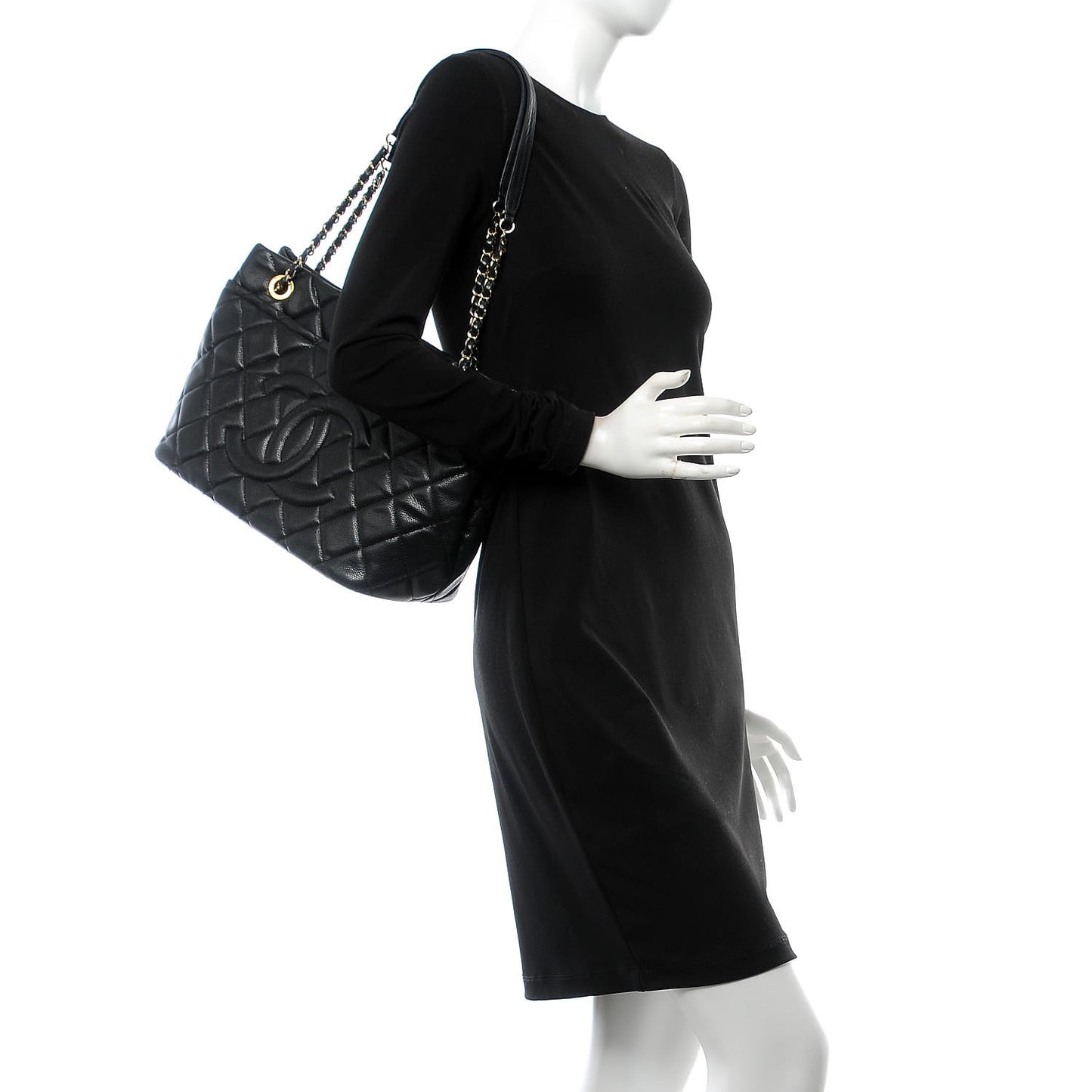 Caviar Quilted CC Timeless Soft Tote Black